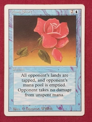 Magic The Gathering REVISED EDITION MANA SHORT blue card MTG - Image 1 of 2