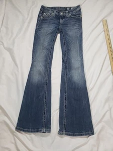 Miss Me Low-Rise Bootcut Jewel Denim Jeans Girls Size 10 - KE8225B - Picture 1 of 12