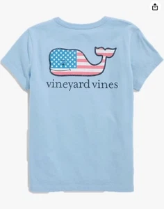 Camiseta de Bolsillo VINEYARD VINES Niñas Bandera Ballena SS, Talla 6, Nueva con Etiquetas, Azul - Imagen 1 de 5