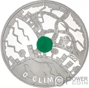 CLIMA Grün Wetter Silber Münze 5€ Euro Portugal 2022 - Bild 1 von 3