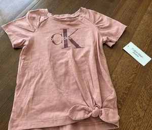 CALVIN KLEIN Girls Short Sleeve Top Size 6X Brand New With Tags Free Shipping - Afbeelding 1 van 7