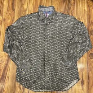 Robert Graham Multi Color/Embroidered Trim Flip Cuff Long Sleeve Shirt Mens 2XL - Picture 1 of 9