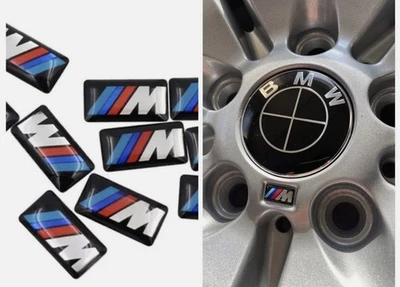 19x11 毫米 4 件宝马 M 运动车轮 M 徽章贴纸刺绣贴花 — 第 1/4 张图片