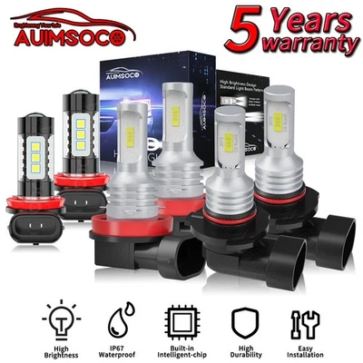 Combo de 6 faros LED bombillas haz antiniebla alto/bajo 60W para Honda Odyssey 2011-2021 Foto 1 de 4