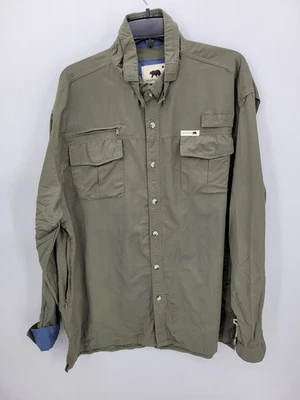 Dakota Grizzly Shirt Mens XXL 2XL Green Performance Long Sleeve Utility Pockets - Image 1 of 4