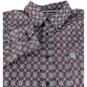 Cinch Hemd Herren L weinrot abstrakt Button Down Langarm Western Rodeo - Bild 1 von 8