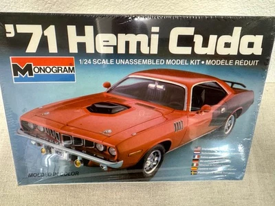 1982 MONOGRAM MODEL KIT # 2292 "71" HEMI CUDA 1/24 SCALE Factory Sealed - Image 1 of 3