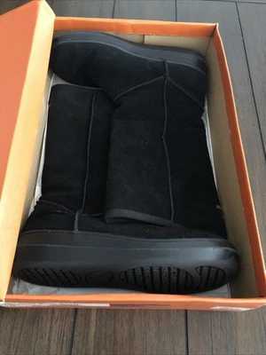 Botas para mujer Rocket Dog negras de gamuza Sugar Daddy forradas a media pantorrilla talla 10M Foto 1 de 4