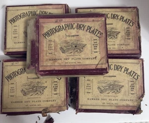 3 paquetes - Placas secas fotográficas antiguas Hammer Dry Plate Company de 4" x 5" - Imagen 1 de 11