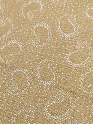 Material de tela de costura de algodón de 6 yardas estampado de cachemira color tostado dorado simple Foto 1 de 4