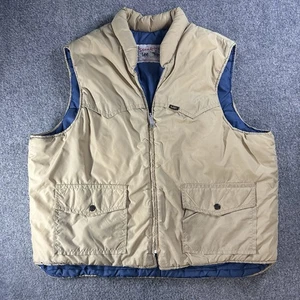 Vintage Lee Storm Rider hellbraun beige isoliert gefütterte Western Talon USA Weste ~LESEN~ - Bild 1 von 15