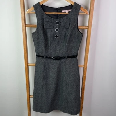 Vestido Vaina Review Para Mujer 8 Gris Espiga Sin Mangas Hasta la Rodilla Cuello Redondo Foto 1 de 4