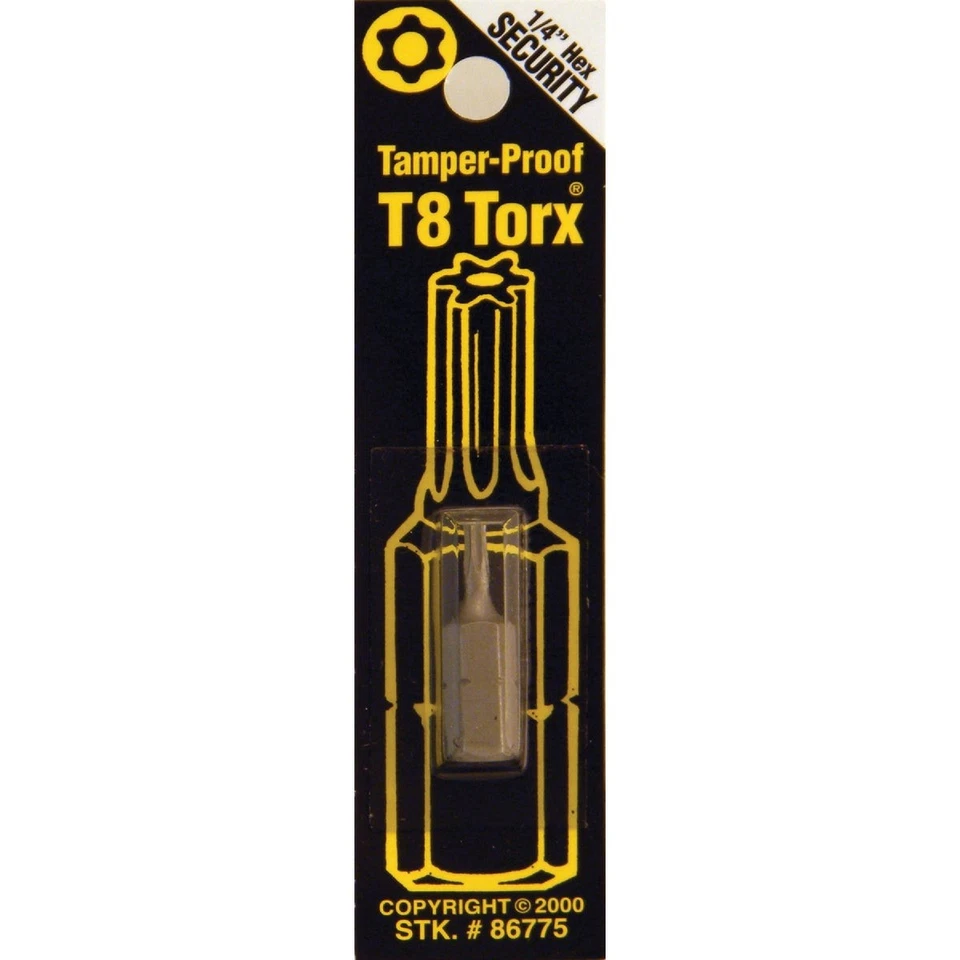 Best Way Tools T8 Tamperproof Torx Security 1 In. 1/4 In. Hex Screwdriver Bit - Image 1 of 1