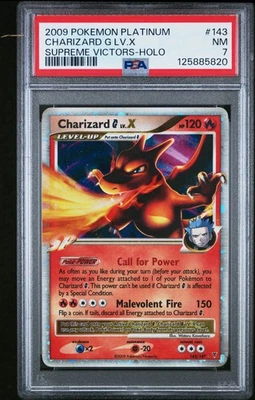 2009 POKEMON PLATINUM SUPREME VICTORS #143 CHARIZARD G LV.X-HOLO PSA 7 - Image 1 of 2