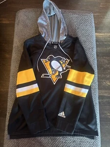 ADIDAS NHL Pittsburgh Penguins Pullover Jersey Logo Hoodie, Black- YOUTH XL - Picture 1 of 6