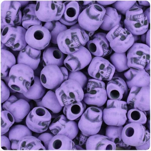BeadTin Halloween 11mm Skull Pony Beads (150pcs) - Over 40 style choices!!! - Picture 1 of 48