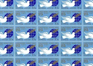 Russia - 1986 MNH Full Sheet (50 Stamps)  25th Annv of Soviet Peace Fund Doves - Picture 1 of 1