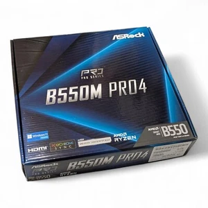 NEW ASRock B550M PRO4 AM4 AMD B550 SATA 6Gb/s Micro ATX AMD Motherboard DDR4 JP - Picture 1 of 3