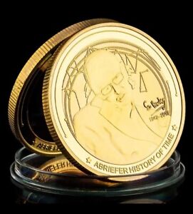 Stephen Hawking Milky Way Gold Commemorative Coin , Planets Galaxy Earth