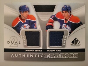 Jordan Eberle Taylor Hall 2012-13 SP Game Used Authentic Fabric Dual Jersey Card