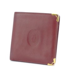 Cartier wallets mast line Bordeaux leather Auth used T10582