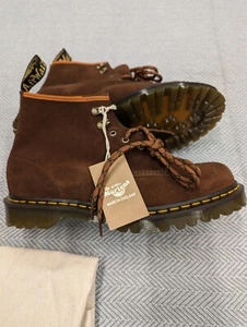 DR. MARTENS made In England TAN REPELLO CALF SUEDE BOOT US 11 New With Bag - Picture 1 of 12