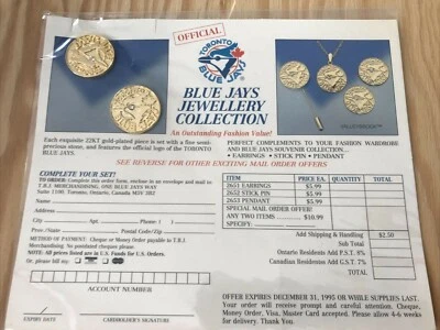 Toronto Blue Jays Jewellery Collection Gold-Plated Earrings 22KT VALENTINES DAY - Image 1 of 2