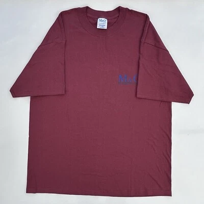 Vintage M&O Knits Logo Promo T Shirt Size Men’s XL New Without Tags Maroon Y2K - Image 1 of 4