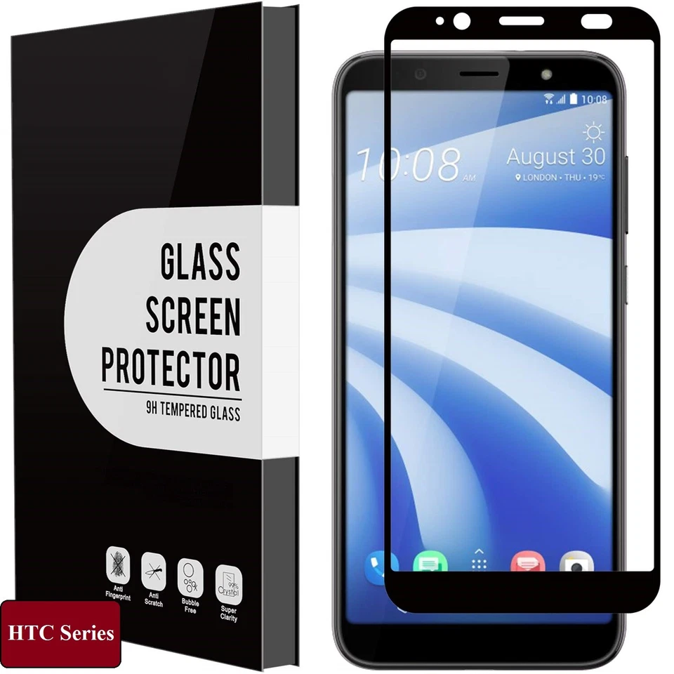 Full Screen Cover HTC U12+,U11,Desire 20+,19s Tempered Glass Screen Protector  - Image 1 of 1