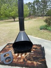 Mid Century Modern Black Enamel Preway Fireplace Pipe and Screen Good Condition