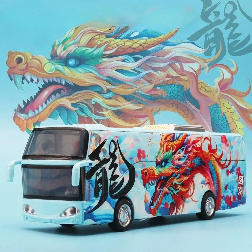 1:32 Miniature Passenger Bus Model Car Alloy Diecast Tourist Vehicle Kids Toys - Image 1 of 4