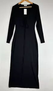 New Kookai Womens Dress Black Sereya Maxi Long Sleeve Cut Out AU 12 FR 40 - Picture 1 of 13