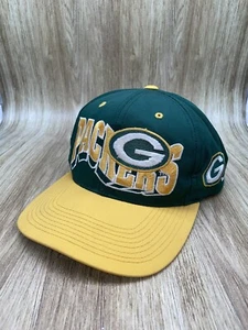 Vintage NFL Green Bay Packers Snapback Hat Cap Green Preowned - Picture 1 of 11