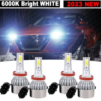 For Nissan Altima Sedan 2013-2015 - 4X 6000K H11 LED Headlights Bulb Hi/Lo Beam - Image 1 of 4
