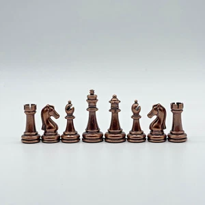 Handmade Metal Chess Pieces, Classic Chess Pieces, Copper Metal Chess Pieces - Picture 1 of 13