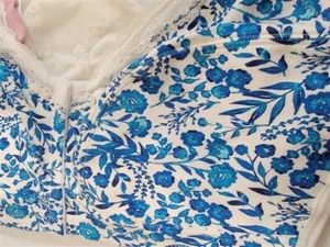 NWOT Comfort Choice 42C Posture Support Soft Cup Bra Blue White 118954 - Picture 1 of 4