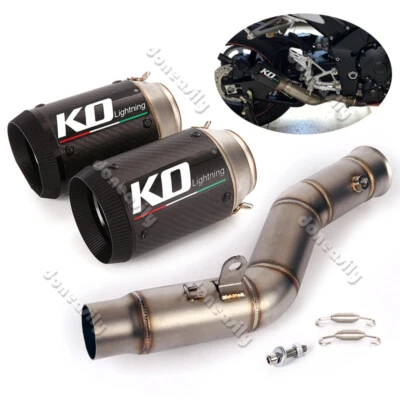 Silenciador de escape para motocicleta Yamaha YZF R1 MT-10 2009-2014 tubo medio deslizable 2" Foto 1 de 4