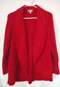 Style & Co Women's Red Petite Long Sleeve Cardigan Sweater PM - Picture 1 of 3