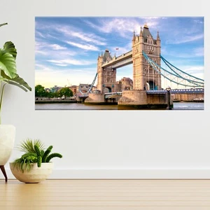Calcomanía de póster London Tower Bridge río Támesis vista 3D A406 - Imagen 1 de 2