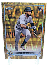 2022 Topps Gilded Collection Bryan De La Cruz #'d /25 Gold Etch Ray Wave ROOKIE