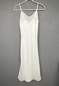 Vintage Wondermaid Schlupfkleid 36 8 M elfenbein Maxi Chiffon Nachthemd Dessous Flitterwochen - Bild 1 von 11