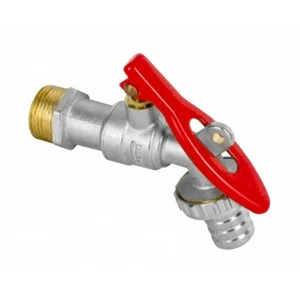 Garden Lever Tap Valve 3/4" with Secure Lock and Metal Hose Union Red BIP Tap - Picture 1 of 2