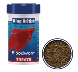 King British Bloodworm Treats 7g Freeze Dried Food for Aquarium Fish and Turtles - Picture 1 of 1