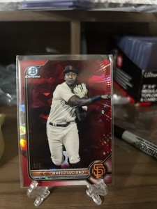 2022 Bowman Chrome Prospects - Marco Luciano - RED Mojo Refractor #'d /5 - RARE!