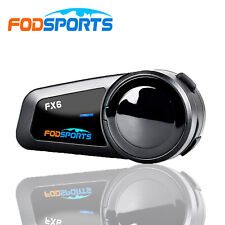 FODSPORTS FX6 Motorcycle Intercom Bluetooth Helmet Headset 1000M 6 Riders FM