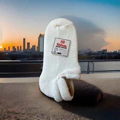 VTG Orlon Wilson Socks White Golf Tennis 80's 9-11 NOS Women's Low-Cut Roll - Image 1 of 4