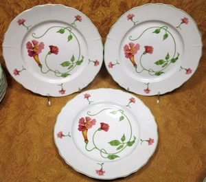 3 Denby Fine China YOUR MAJESTY 10.5" DINNER plates Floral & green trim - Picture 1 of 4