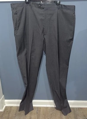 JB Britches Made in Italy 100% Wool Dark Gray Flat Panel Front 44R X 35 - Image 1 of 4