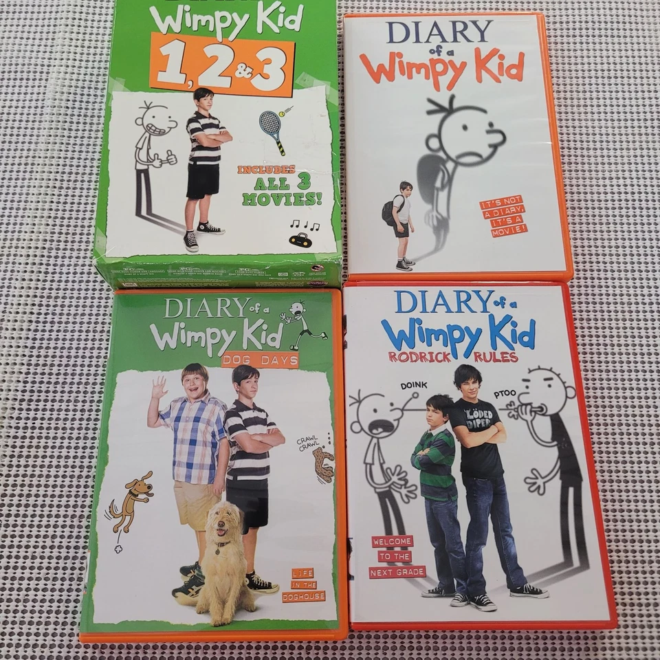 Diary of a Wimpy Kid DVD Movie Collection 1 2 3 Dog Days Rodrick Rules Used - Image 1 of 4