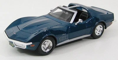 MODELLINO AUTO STATICO MAISTO CHEVROLET CORVETTE STINGRAY 1970 BLU SCALA 1/24 - Immagine 1 di 4